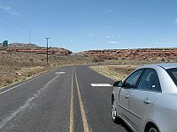 USA - Mesita NM - Dead Mans Curve & Route 66 Sign on Road (24 Apr 2009)